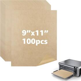 Sun3drucker 313042662670 9 X11 Inch Air Fryer Parchment Paper Squares 100 Sheets Unbleached Pre-cut Baki