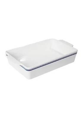Sur La Table 085081659859 Le Marais 13ftft Fine Ceramic Rectangular Baker Dish - White/green