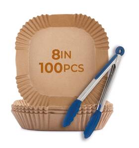 Afl-s8 Swankees Disposable Air Fryer Liners 8 Inches - 100 Pcs Square Shaped Oil And W