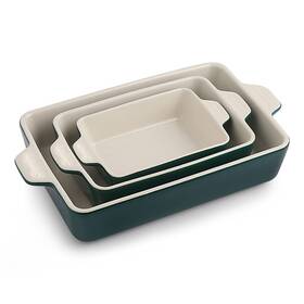 Sweejar 974357370380 Ceramic Bakeware Set Rectangular Baking Dish Lasagna Pans For Cooking