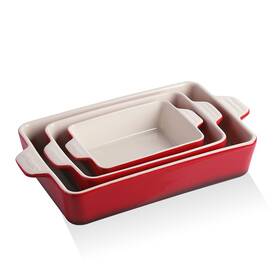 Sweejar 974357370878 Ceramic Bakeware Set Rectangular Baking Dish For Oven Lasagna Pans Fo