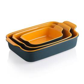 Sweejar 974357373350 Baking Pans Set Ceramic 9x13 Dish With Handle Rectangular Casserole Dishe Sweejar 974357373350 Baking Pans Set Ceramic 9x13 Dish With Handle Rectangular Casserole Dishe