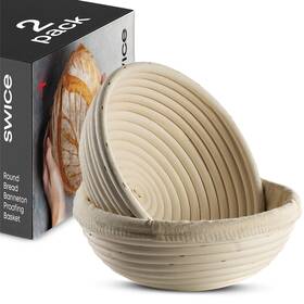 Swice 850019033038 Banneton Bread Proofing Basket Set Of 2 Round 9 Inch Handmade Rattan Baskets Swice 850019033038 Banneton Bread Proofing Basket Set Of 2 Round 9 Inch Handmade Rattan Baskets