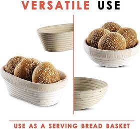 Swice 850019033076 Bread Banneton Proofing Basket Set Of 2 Oval 10x6 Inch
