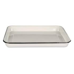 Tablecraft 727875242167 Enamelware Collection Black Rim Solid White Enamel Baking Cookie Sheet Jelly