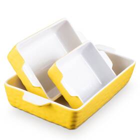 Takywep 198723962184 Ceramic Bakeware Set Of 3 Porcelain Baking Dishes For Oven Rectangular Deep