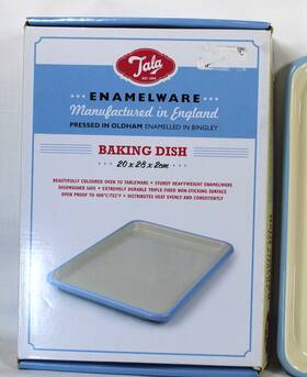 Tala 012904141524 Enamelware Baking Pan Blue 20cm X 28cm 2cm Rectangle England