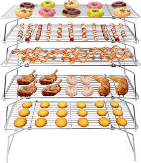 5-tiers Teamfar 313025026024 Cooling Rack Stainless Steel Baking Wire For Bakin