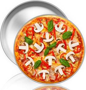 Teamfar 313031650633 Pizza Pan 12 Inch Set Stainless Steel Round Oven Pans T Teamfar 313031650633 Pizza Pan 12 Inch Set Stainless Steel Round Oven Pans T