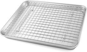 Teamfar 445023693694 Baking Tray With Rack 12.5 X 10 1 Inch Stainless Steel Toaster Oven