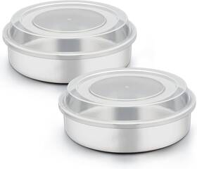 Teamfar 445030350306 8 Inch Cake Pan Stainless Steel Tiers Round Baking Pans With Lids Teamfar 445030350306 8 Inch Cake Pan Stainless Steel Tiers Round Baking Pans With Lids