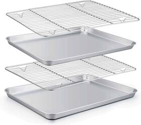 Teamfar 652670651909 Baking Sheet With Rack Set 2 Pans Racks Stainless Steel Pa