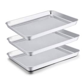 Teamfar 652670651916 Baking Sheets Set Of 3 Stainless Steel Cookie Sheet Tray Pan 1