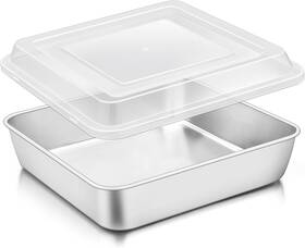 Teamfar 726084609969 9 X Inch Square Cake Pan Stainless Steel Baking With Lid F