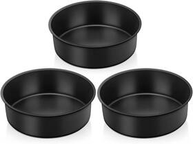 Teamfar 744110885323 6 Inch Cake Pan Round Baking Layer Set Of 3 With Non-stick