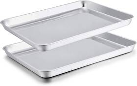 8541881354 Teamfar Set Of 2 Stainless Steel Baking Sheets Cookie Trays Non-toxic Rust Free Easy Cle 8541881354 Teamfar Set Of 2 Stainless Steel Baking Sheets Cookie Trays Non-toxic Rust Free Easy Cle