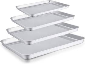8541881368 Teamfar Baking Sheet Set Of 4 Stainless Steel Pan Tray Cookie Non