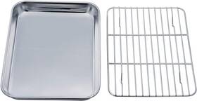 8541905117 Teamfar Toaster Oven Tray And Rack Set 9.3 X 7 1 Stainless Steel Grey