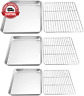 Teamfar Baking Sheet With Rack Set Stainless Steel Cookie Pans Wit Teamfar Baking Sheet With Rack Set Stainless Steel Cookie Pans Wit