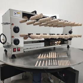 220579 Techtongda 2 Layer Ice Cream Chimney Cake Oven 220v Chimeny Roll With 16pcs Molds