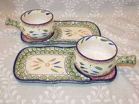 720841 Temp-tations By Tara Ceramic Soup And Sandwich Set 4-piece Old World Confetti