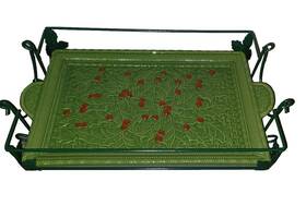 766545 Temp-tations Ovenware Holly Baking Serving Tray And Wire Rack Green 14 Inch X 9.5 766545 Temp-tations Ovenware Holly Baking Serving Tray And Wire Rack Green 14 Inch X 9.5