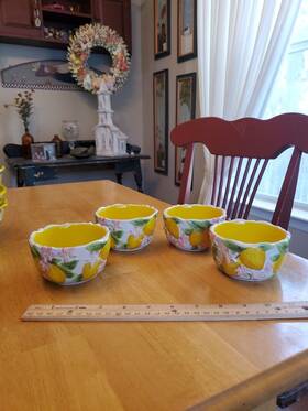 Kfi-xng-ea000238 Temp-tations By Tara Temptations 6 Oz. Ramekins 2.25 Inch 4 Figural Fruit Lemon Set Of Euc