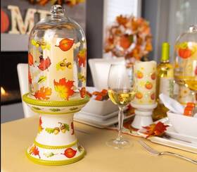 H228922 Temp-tations Harvest Centertaining 15 Inch Cloche With Candle H228922 Temp-tations Harvest Centertaining 15 Inch Cloche With Candle