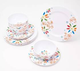 H257198 Temp-tations 12-piece Melamine Dinnerware Set Garden