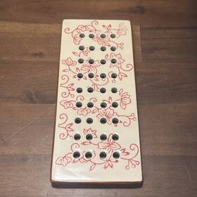 K46025 Temp-tations Drip Tray Red Floral Lace For Meat Loaf K46025 Temp-tations Drip Tray Red Floral Lace For Meat Loaf