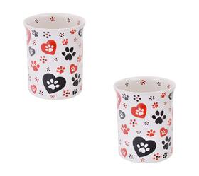 K92345 Temp-tations Seasonal Set Of 2 Utensil Crocks In Pawfetti