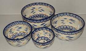 Pp-hld-816810 Temp-tations Temptations Old World Blue Bowls 4 Nesting Set Mixing Oven Safe Tara Pphld816810