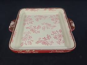 Ppp-hf-771657 Temp-tations By Tara Red And White Floral Lace 8x8 Baking Dish