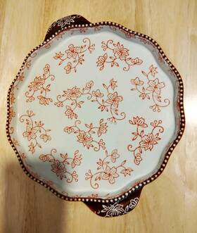 Ppp-sq-899088 Temp-tations By Tara Red&white Floral Lace Baking Dish 11 Inch X 9.5 Ppp-sq-899088 Temp-tations By Tara Red&white Floral Lace Baking Dish 11 Inch X 9.5