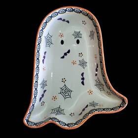Ppp-hld-944641 Temp-tations Temptations Qvc Halloween By Tara 2 Quart Boofetti Ghost Ceramic Serving Dish Candy Bowl