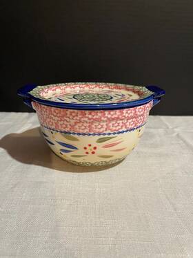 0125-013 Temptations By Tara Old World Beige Ovenware Set 1 Quart Bowl And Lid