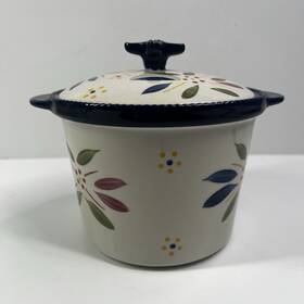 224549 Temptations By Tara Ovenware Old World Confetti Crock With Lid 1 Quart Casserole Baker
