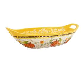 942309 Temptations 642309 Old World Oval Autumn Fall Centerpiece Serving Baking Dish Ln 942309 Temptations 642309 Old World Oval Autumn Fall Centerpiece Serving Baking Dish Ln