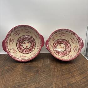 795029 Temptations Two Temptation Cranberry Bowls By Tara 2 Quarts/1.5 Quart Ppp Hf