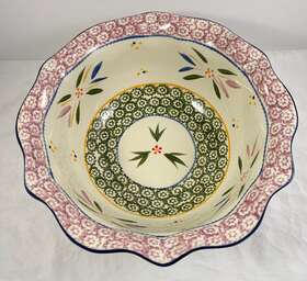 799450 Temptations Nesting Mixing Bowl 3.5 Quart Old World Confetti Ruffled Tara