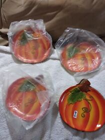 Ppp-hld-822831 Temptations 7inch X Lot Of 4 Pumpkin Plates Ppp-hld-822831 Temptations 7inch X Lot Of 4 Pumpkin Plates