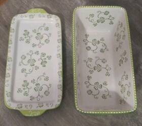 844409 Temptations Floral Leaf 1 Quart Meatloaf Pan With Matching Tray Kfi-xng