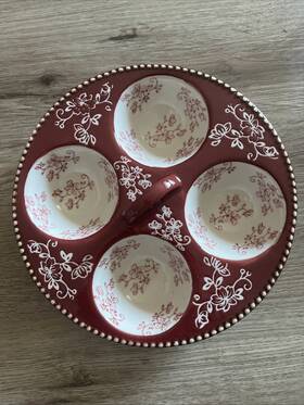 Kfi-xng-905535 Temptations 858343 By Tara Floral Lace Poached Egg Serving Dish Burgundy Kfi-xng-905535 Temptations 858343 By Tara Floral Lace Poached Egg Serving Dish Burgundy