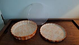 940041 Temptations Temp-tations By Tara Floral Lace Orange Fall 10 In Bakeware 1.5 Quart Lids 3 Pc 940041 Temptations Temp-tations By Tara Floral Lace Orange Fall 10 In Bakeware 1.5 Quart Lids 3 Pc