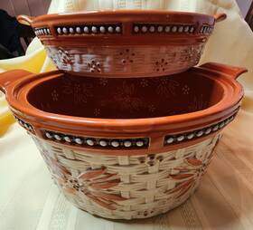 941608 Temptations Temp Tations By Tara Old World 1 And 3 Quart Double Bakeware Set Handmade Painted 941608 Temptations Temp Tations By Tara Old World 1 And 3 Quart Double Bakeware Set Handmade Painted