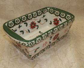 949651 Temptations Old World Ovenware 12 Oz Christmas Mini Loaf Pan Green Poinsettia 949651 Temptations Old World Ovenware 12 Oz Christmas Mini Loaf Pan Green Poinsettia