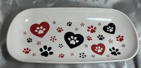 Bt5-561755 Temptations By Tara 12 Inch Seasonal Paw Print Cat Dog Acrylic Plastic Serving Dish Bt5-561755 Temptations By Tara 12 Inch Seasonal Paw Print Cat Dog Acrylic Plastic Serving Dish
