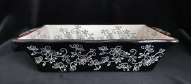 Kf1-xng-749413 Temptations By Tara Black Lace 1.7 Loaf Pan With Drainage Tray