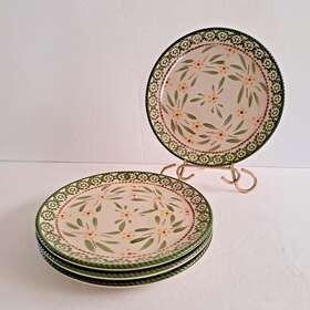 Kfi-xng-267931 Temptations By Tara Old World Green Salad Plates 8 Inch Diameter Set Of 4 Pre-owned
