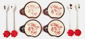 Ppp-jn-939407 Temptations By Tara Set Of 4 Floral Lace Spoon Rests With Matching Spoons